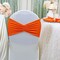 10 Pieces Orange Ruffled Spandex Chair Bands for Bright Event Accents 8x13 inches